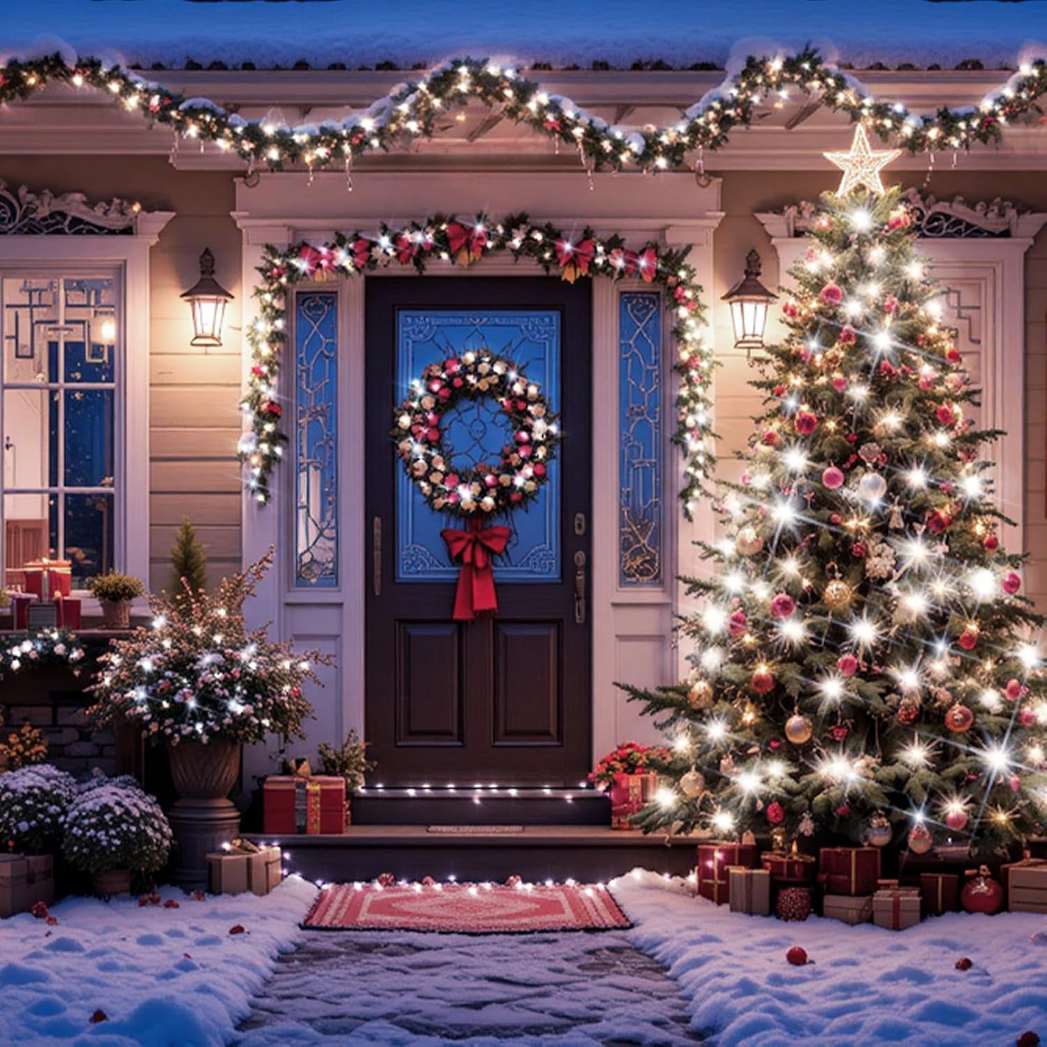 NITIDSKY 33ft 100 LED Christmas Lights Twinkle Christmas Tree String Lights Indoor Outdoor Decorations, White