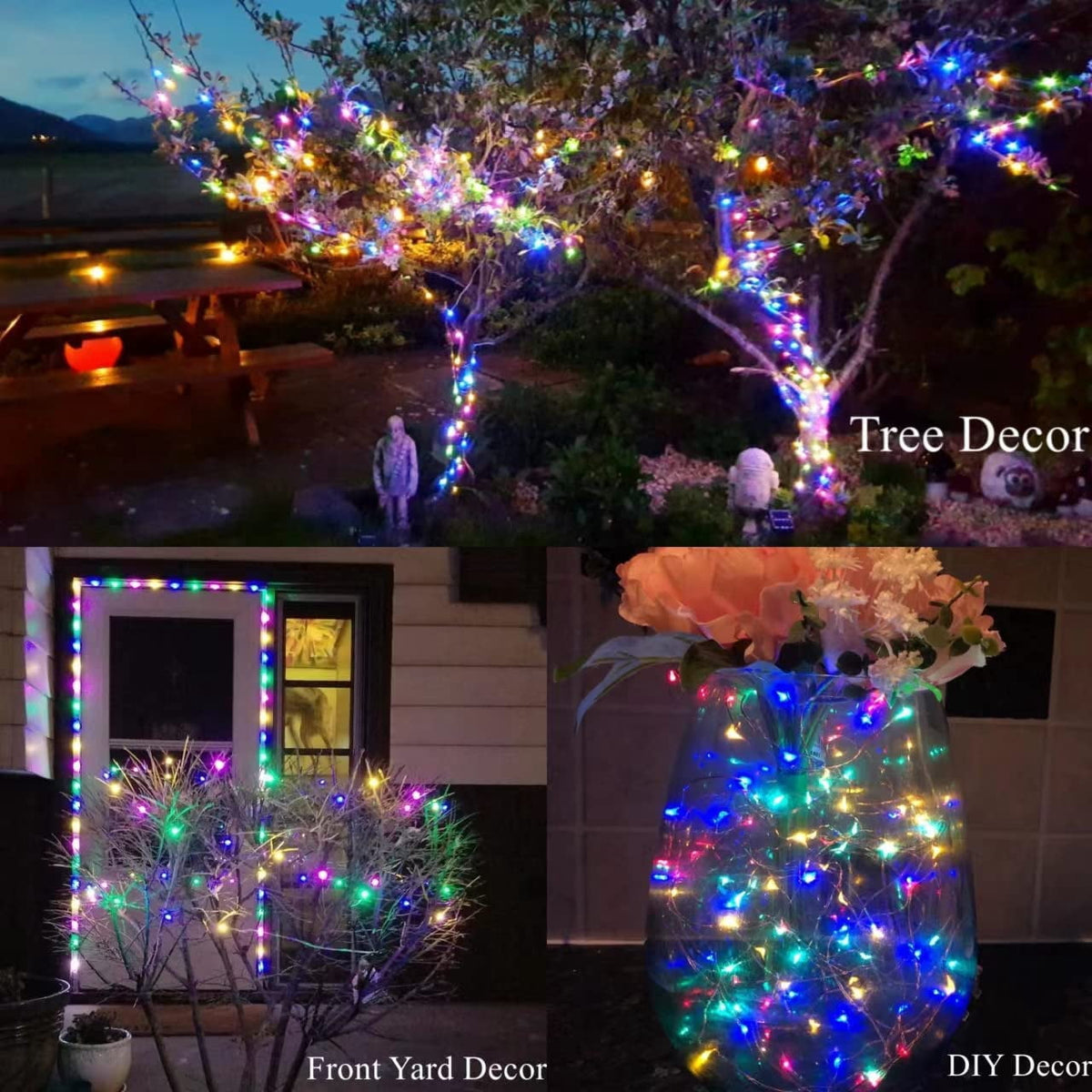 Magotan Solar Christmas Lights, 2 Pack 72ft 200 LED Solar Fairy Lights Outdoor Waterproof Garden Patio Wedding Christmas Decorations, Multicolour