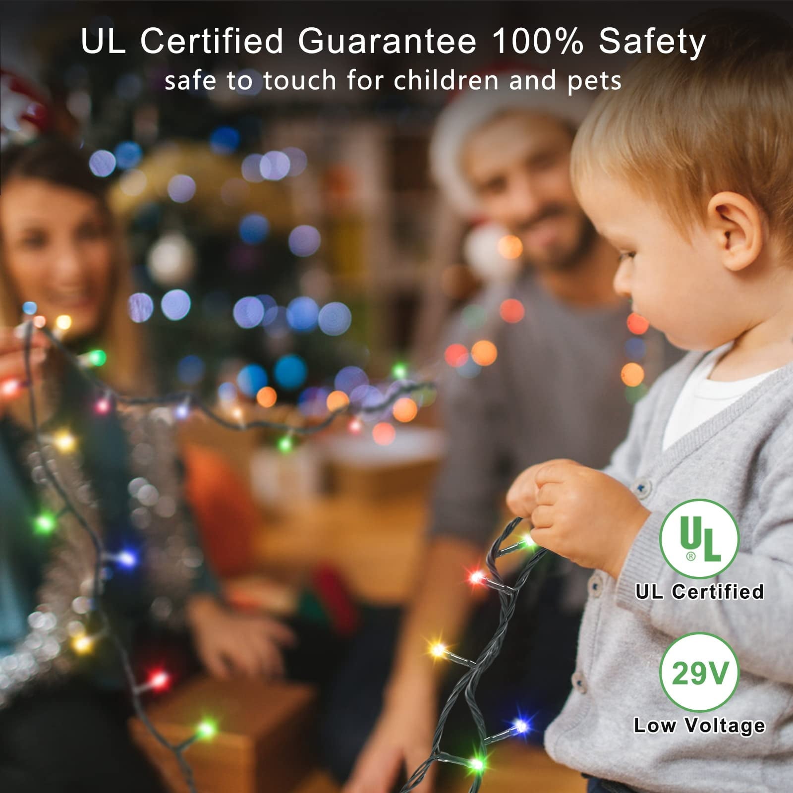 NITIDSKY 33ft 100 LED Christmas Lights Twinkle Christmas Tree String Lights Indoor Outdoor Decorations, White