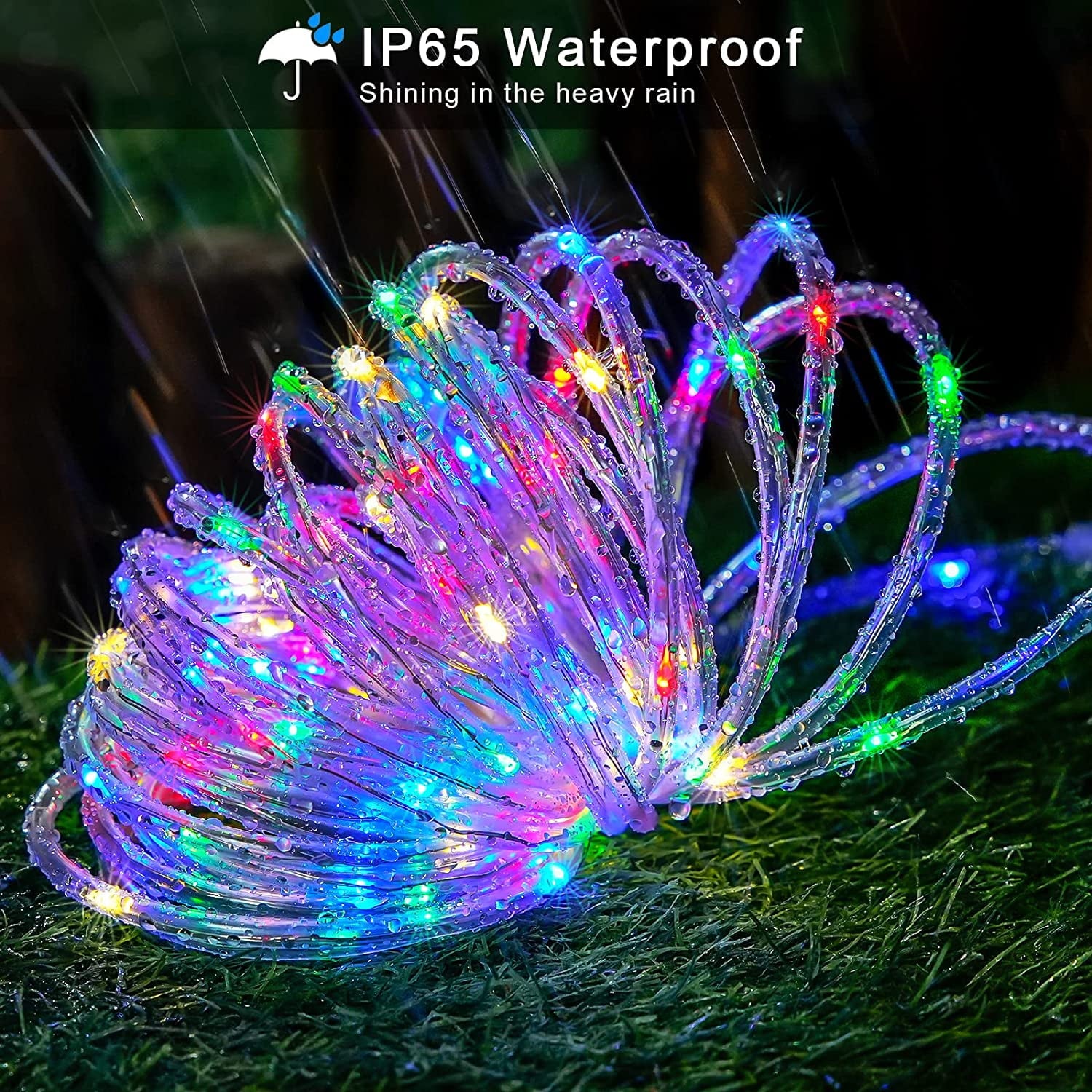Magotan Solar Outdoor 72 ft Solar Powered IP65 Waterproof 200 LED Light Ropes & Strings