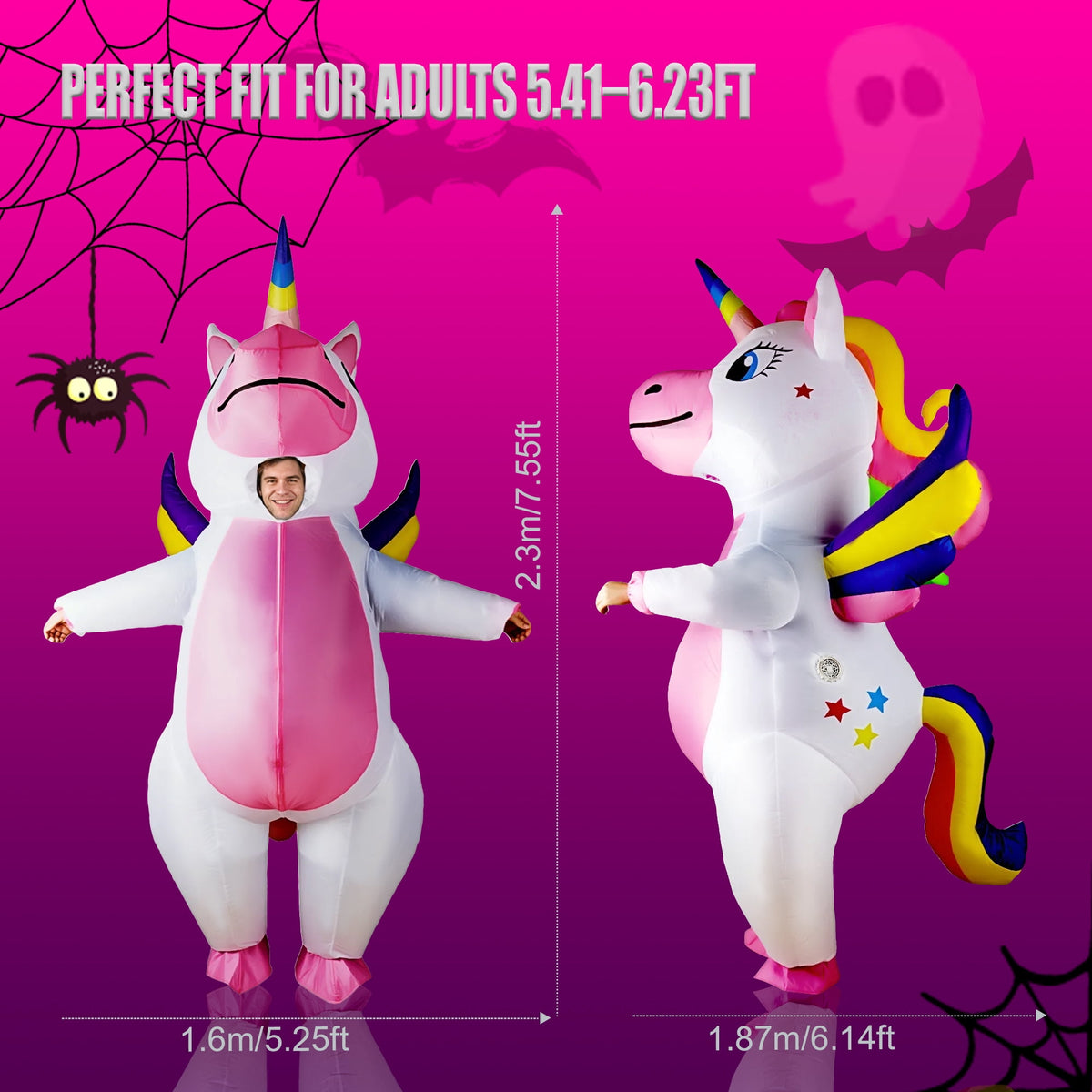 Magotan Unicorn Unisex Halloween Inflatable Costume with Full Body for Adult, One Size