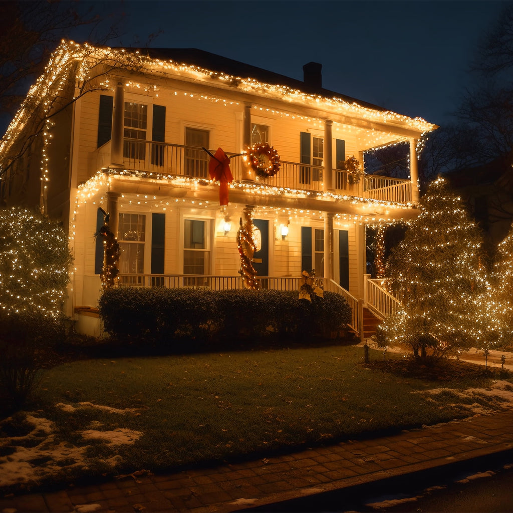 Magotan 16ft 100 LED Christmas Lights Outdoor Waterproof Twinkle Christmas Tree Lights Indoor Mini LED String Lights Holiday Party Decorations, Warm White
