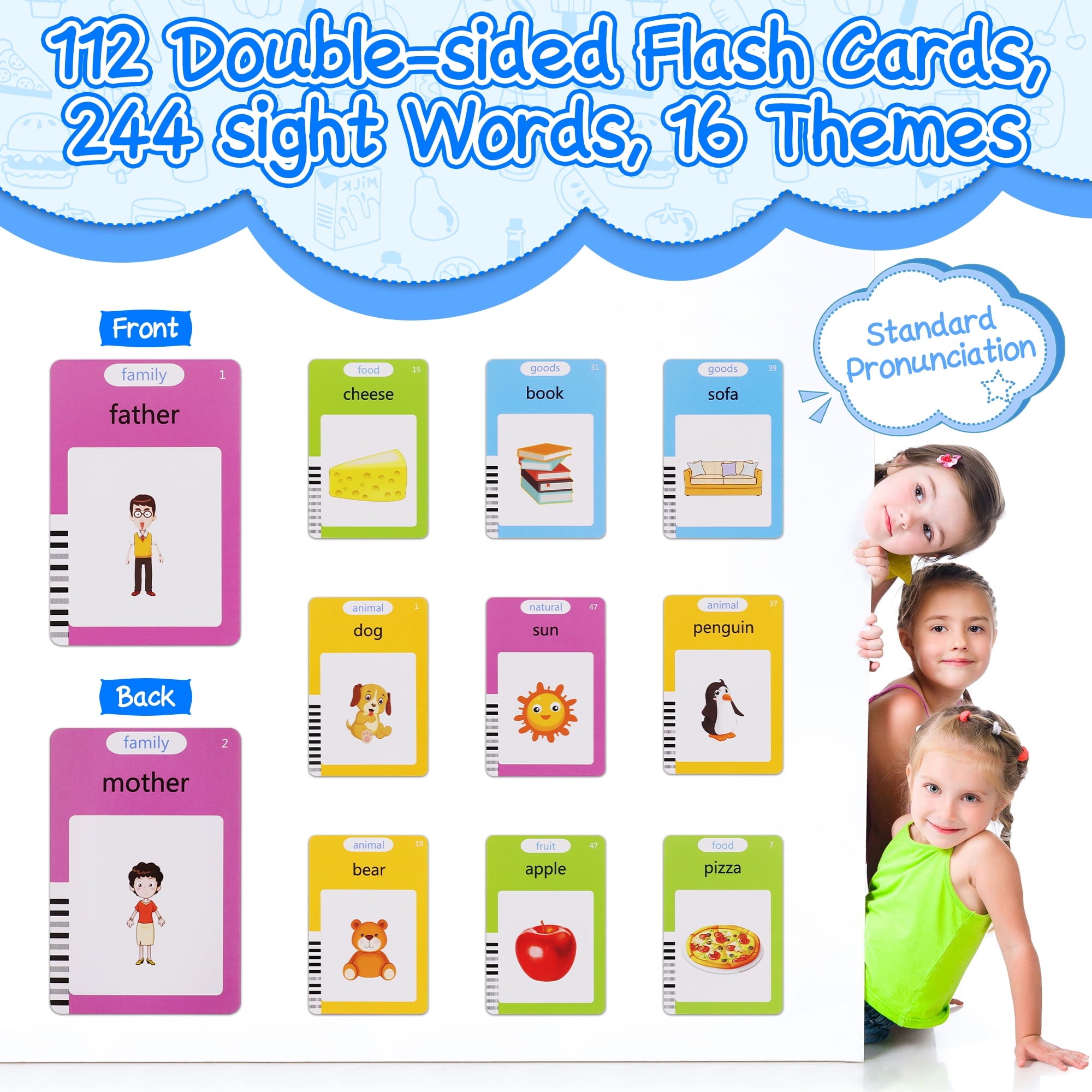 MAGOTAN Toddler Toys Drawing Tablet with Talking Flash Card, Drop Resistant LCD Writing Tablet,224 Sight Words Pocket Speech Audible Flashcards, Learning & Education Toys for 2,3,4,5,6 Years Old