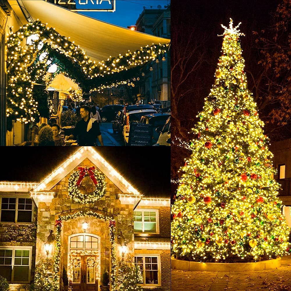ASENEK Christmas Light, 33FT 100 LED Battery Operated String Lights with Auto Timer & 8 Modes, Warm White