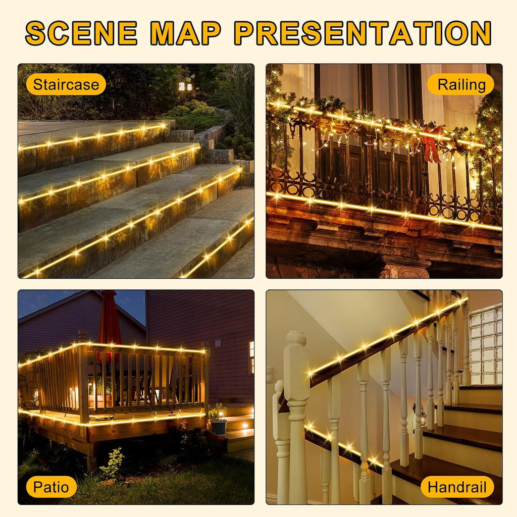 NITIDSKY 33ft 100 LED Solar Christmas Lights Outdoor Waterproof Solar Rope Lights Yard Patio Garden Christmas Deaorations, Warm White