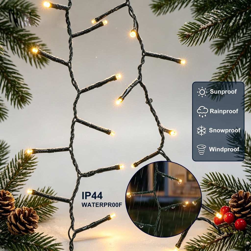 LOENDE 40ft 400 LED Christmas Cluster Lights,Indoor Outdoor Christmas String Lights with 8 Modes, for Home Garden Wedding Party Xmas Tree Decor