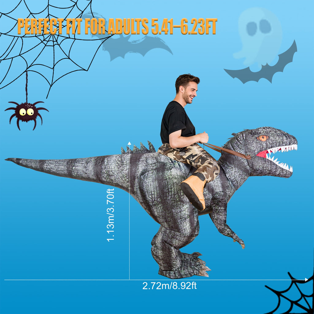 MAGOTAN Halloween Inflatable Dinosaur Costume Adult,Blow Up T Rex Suit Men Women, Halloween Adults Funny Blow Up Lightweight & Flexible for Cosplay, Parades