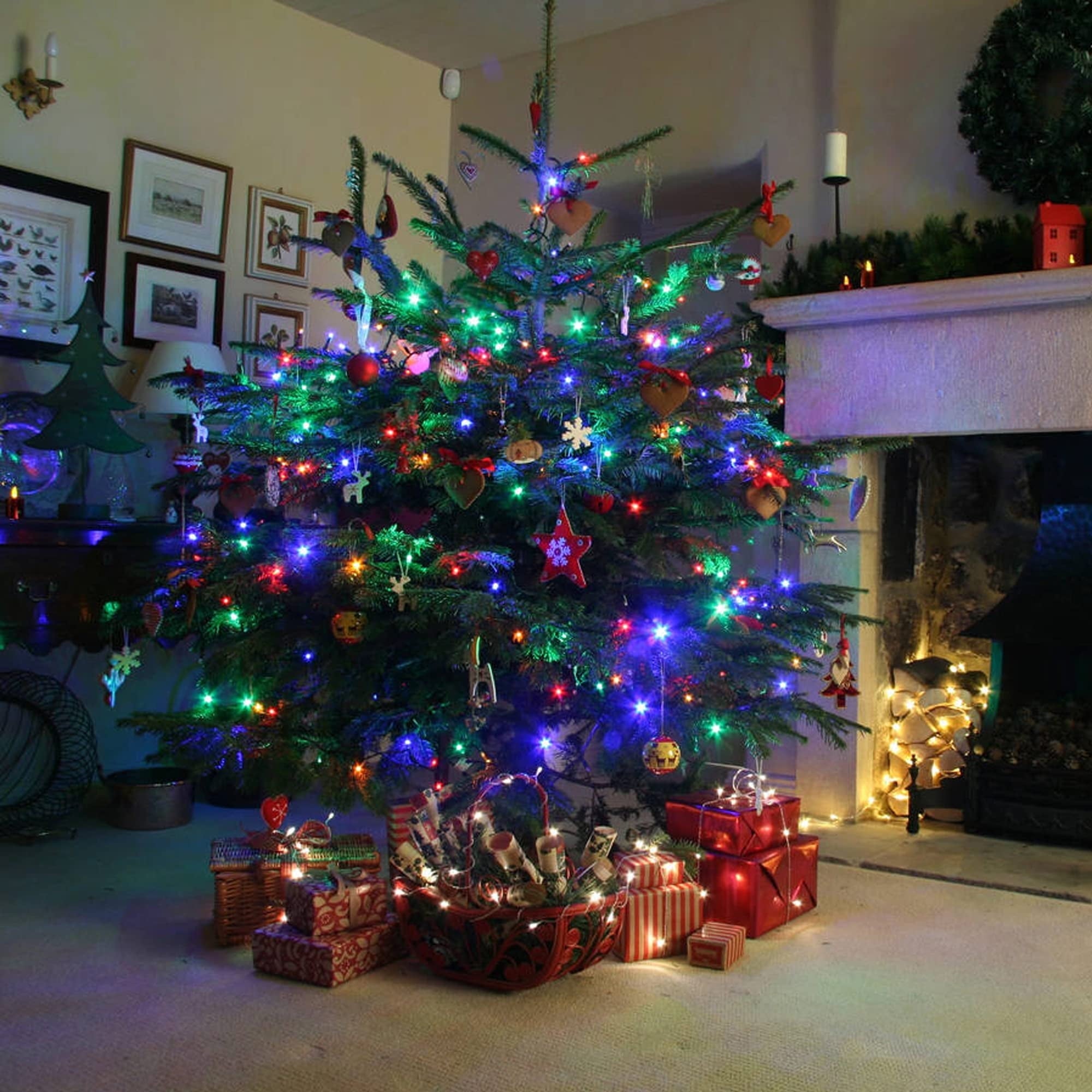 NITIDSKY 200ft 600 LED Christmas Lights Twinkle Christmas Tree String Lights Indoor Outdoor Decorations, Multicolor