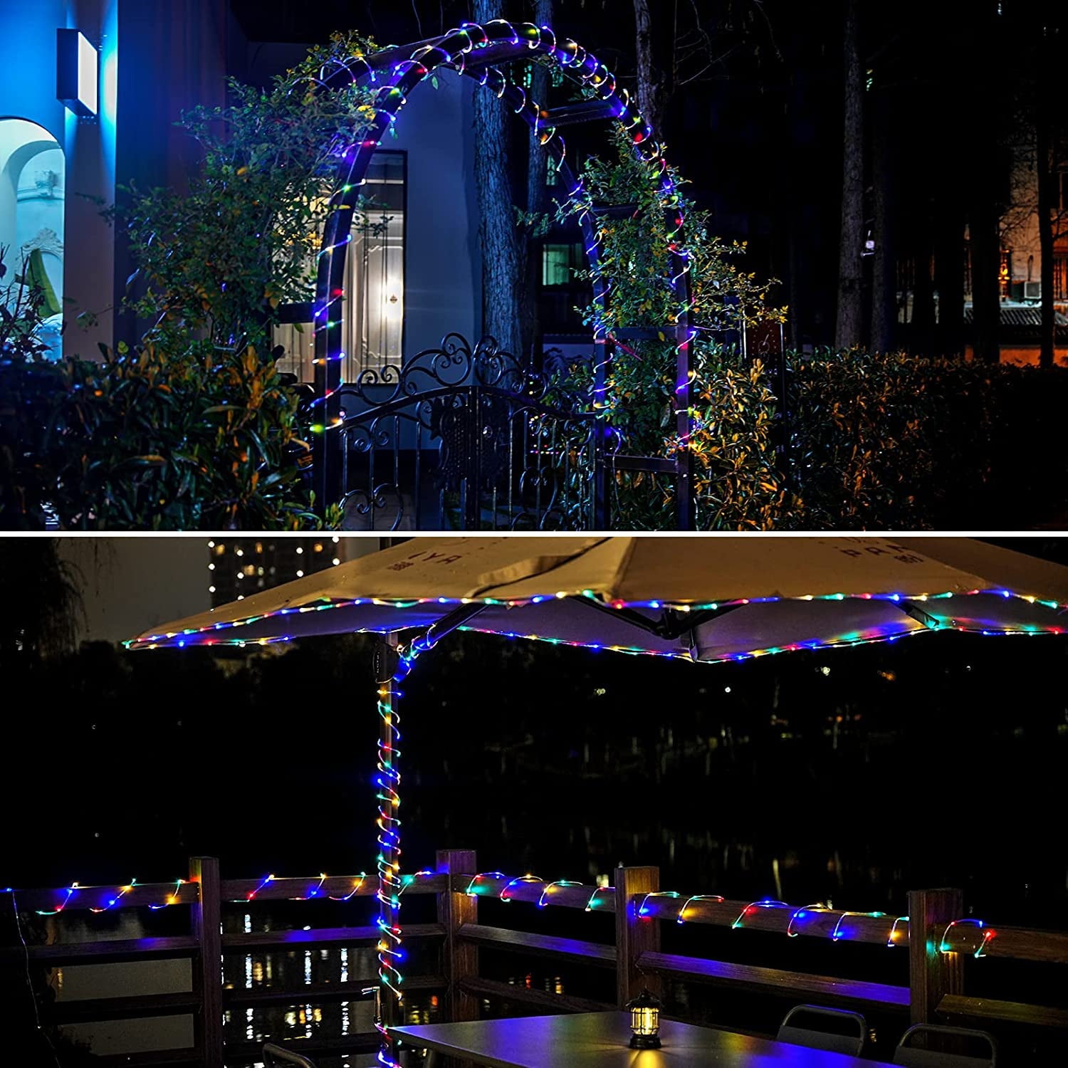 Magotan Solar Outdoor 72 ft Solar Powered IP65 Waterproof 200 LED Light Ropes & Strings