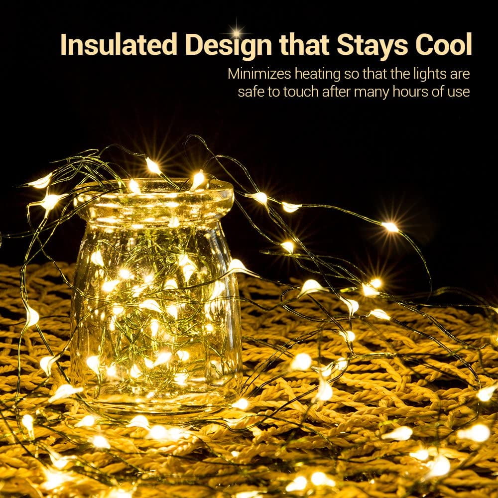 LOENDE Christmas Lights, 50 LED 17 FT Battery Operated Fairy Lights for Home Party Garden Christmas Decoration, 1 Pack