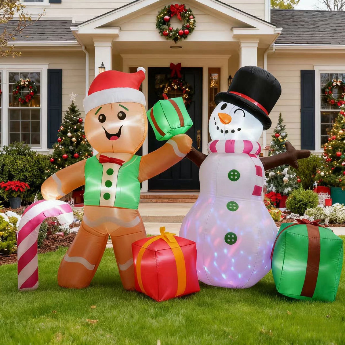 Magotan 5ft Christmas Inflatables Outdoor Decoration Snowman Christmas Blow Ups with Built in LED Lights Xmas Garden Yard Lawn Decoration