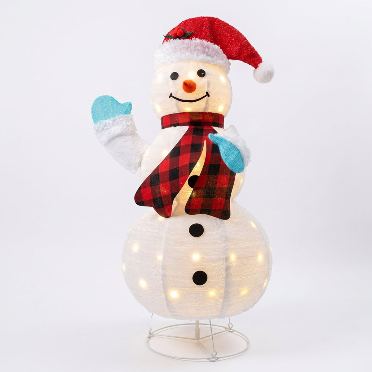 Magotan Snowman Christmas Outdoor Decorations,Collapsible Lighted Waving Snowman Build in Warm LED Lights,Outdoor Yard Porch Holiday Ornament