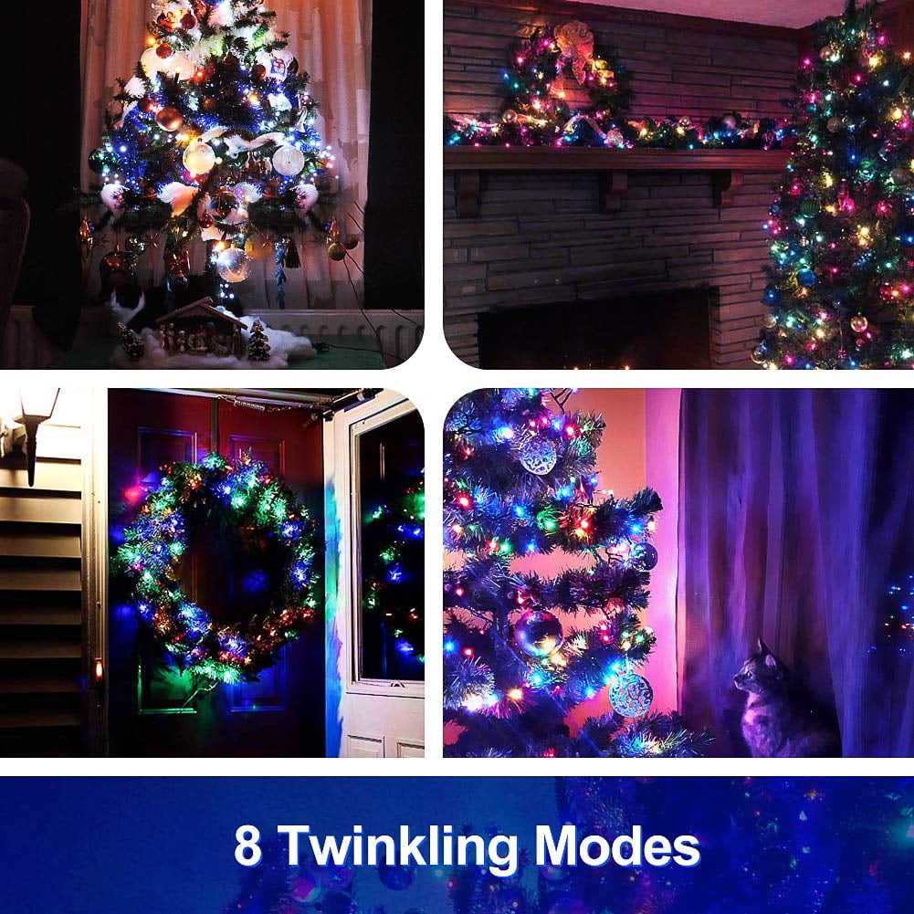 LOENDE Christmas Lights, LED String Light 34ft 100 LED Christmas Lights with Timer & 8 Modes, Battery Operated String Light, Multi-color