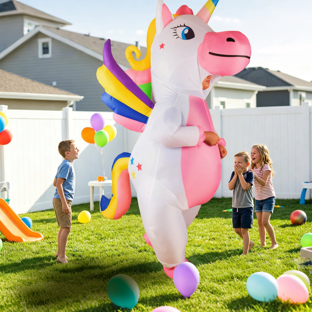 Magotan Unicorn Unisex Halloween Inflatable Costume with Full Body for Adult, One Size