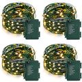 ASENEK Battery Operated String Lights - 18FT 50 LED Starry Lights Christmas Lights for Christmas Tree Wreath DIY Wedding, Warm White, 4 Pack