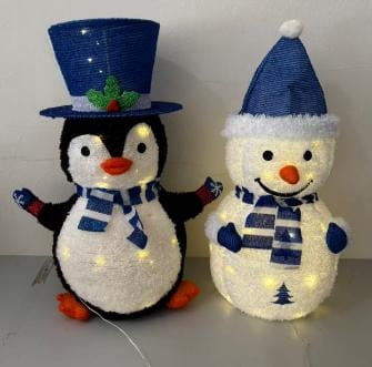 Magotan Snowman Christmas Outdoor Decorations,Collapsible Lighted Waving Snowman Build in Warm LED Lights,Outdoor Yard Porch Holiday Ornament