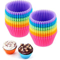 Dofulay Silicone Cupcake Liners,24Pcs Reusable Muffin Liners Cake Cup Baking Cup (Multicolor)