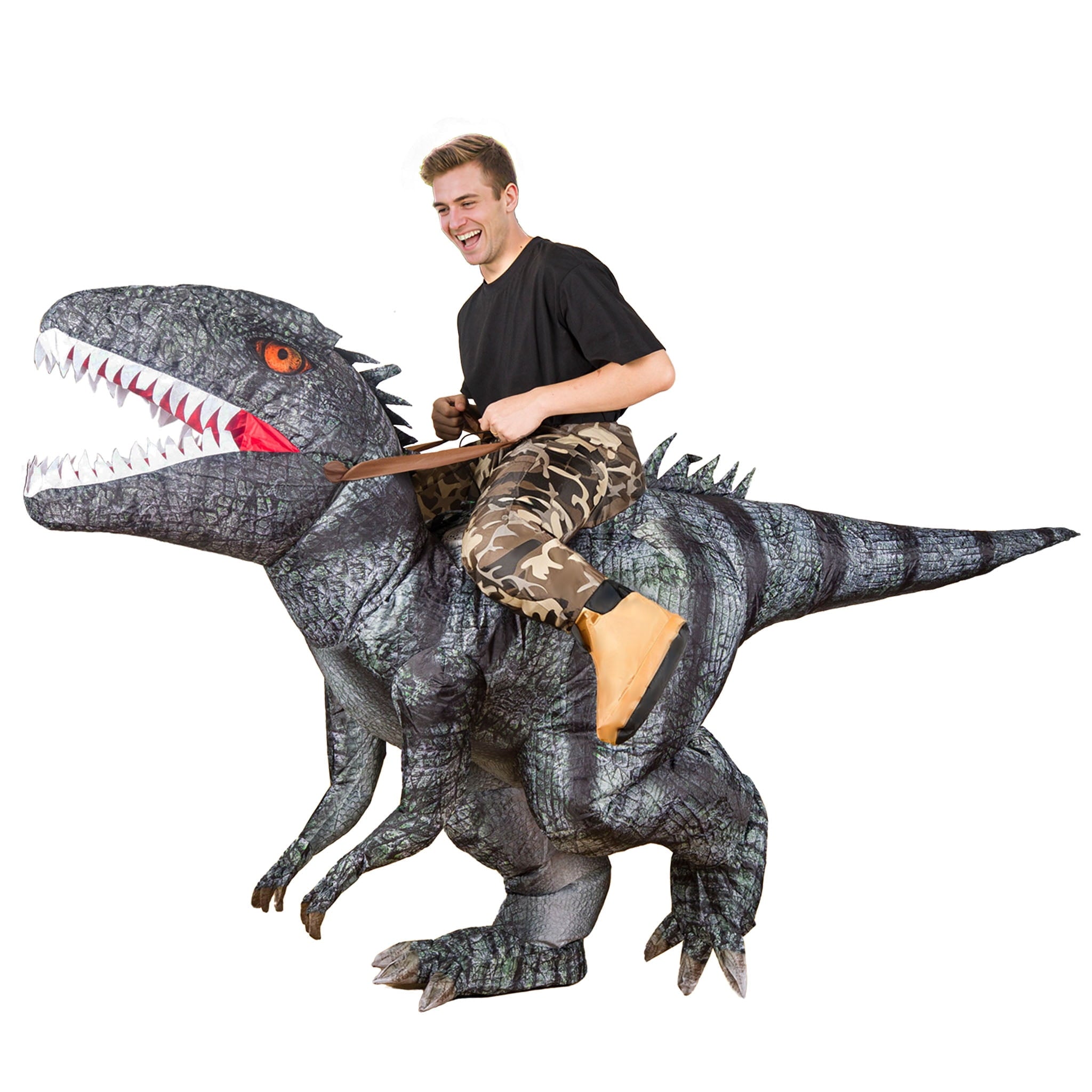 MAGOTAN Halloween Inflatable Dinosaur Costume Adult,Blow Up T Rex Suit Men Women, Halloween Adults Funny Blow Up Lightweight & Flexible for Cosplay, Parades