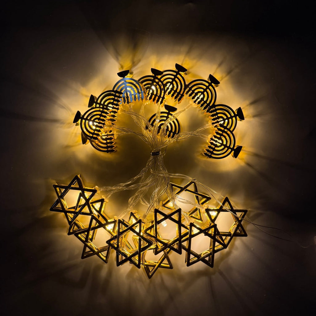 NITIDSKY 30 LED Hanukkah Lights Battery Operated LED Fairy Lights Hanukkah Decorations ,Gold