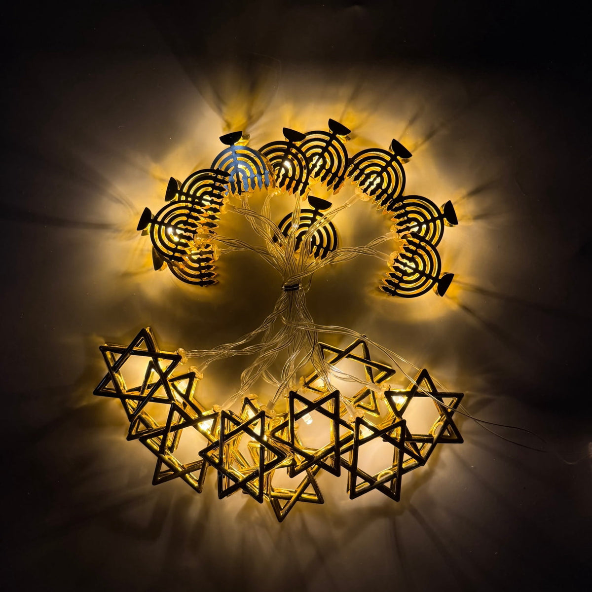 NITIDSKY 30 LED Hanukkah Lights Battery Operated LED Fairy Lights Hanukkah Decorations ,Gold