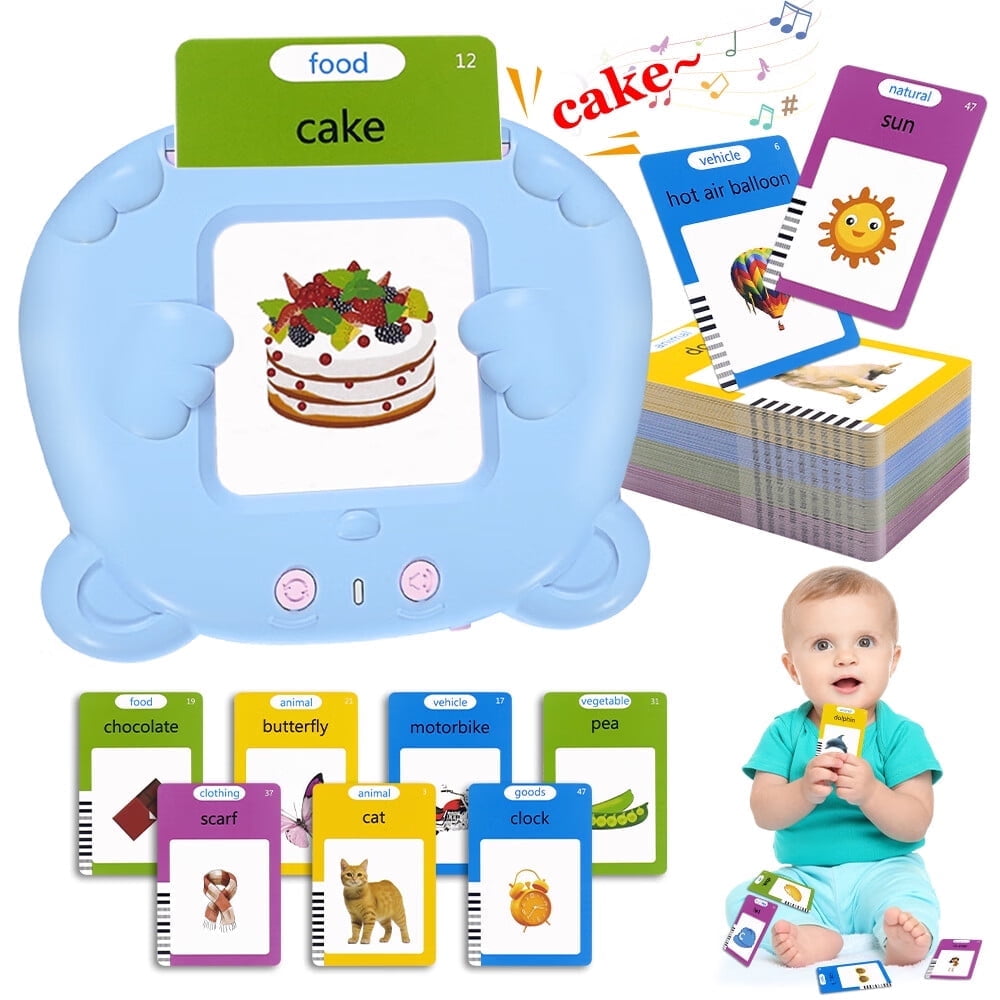 MAGOTAN Talking Flash Cards Learning Toys for 1-6 Years Old Boys Girls, Educational Toddlers Toys for Kids,Speech Therapy Toys Autism Toys Christmas Birthday Gifts for Toddler Boys Girls (Pink)