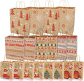 Magotan 18 packs Christmas Bags, 9 Style Assorted Sizes with Handles Bulk Christmas Themed Reusable Kraft Gift Bags, Suitable for Christmas Parties