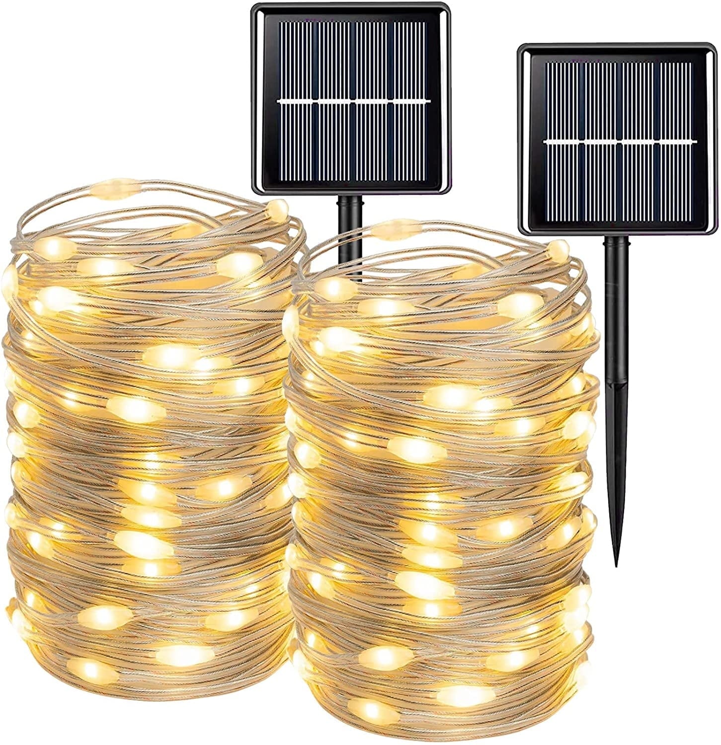 Magotan Solar Christmas Lights 2 Pack 72 Ft 200 LED Outdoor Waterproof Solar String Lights Garden Patio Christmas Decorations, Multicolor