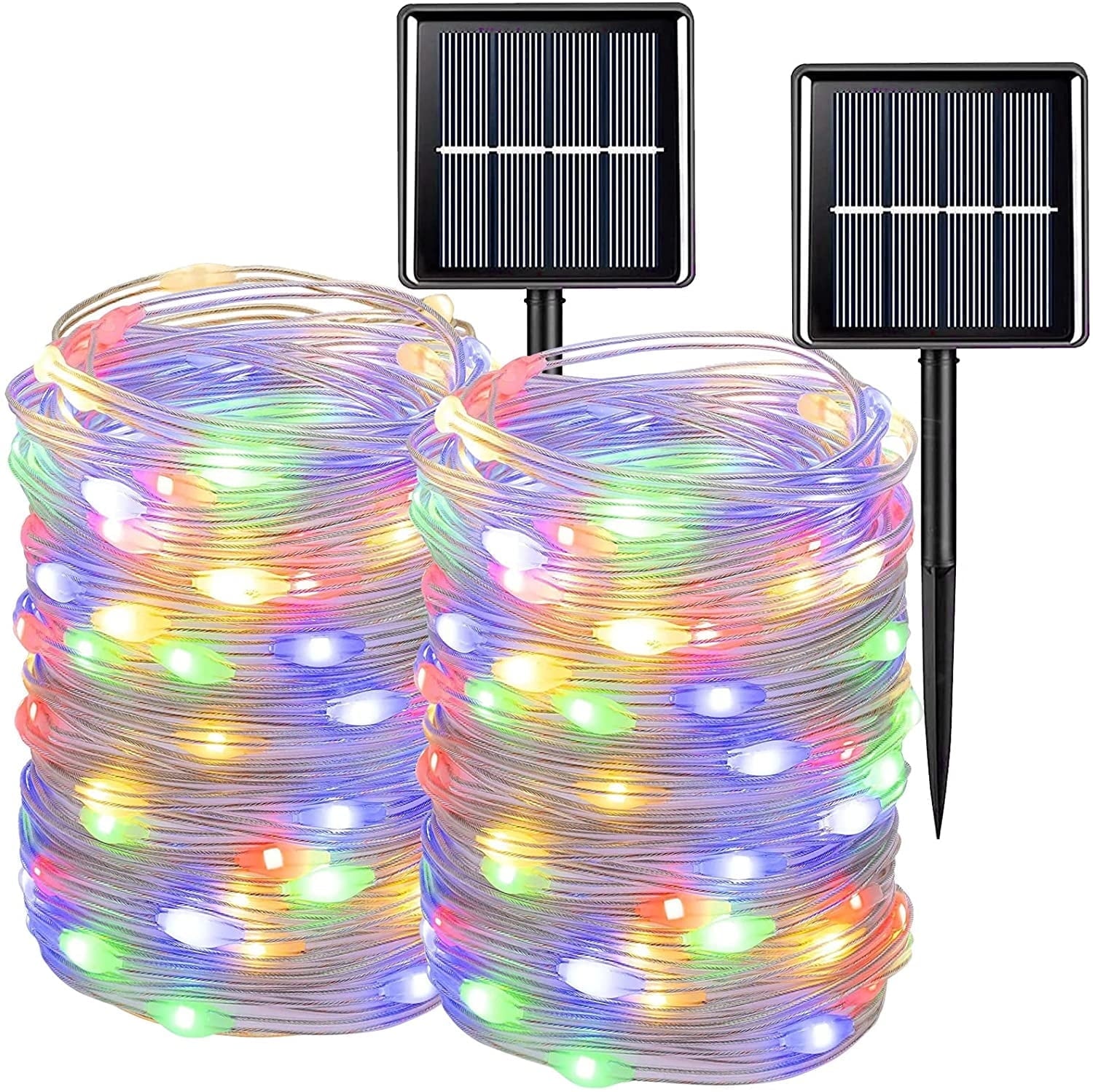 Magotan Solar Christmas Lights 2 Pack 72 Ft 200 LED Outdoor Waterproof Solar String Lights Garden Patio Christmas Decorations, Warm White