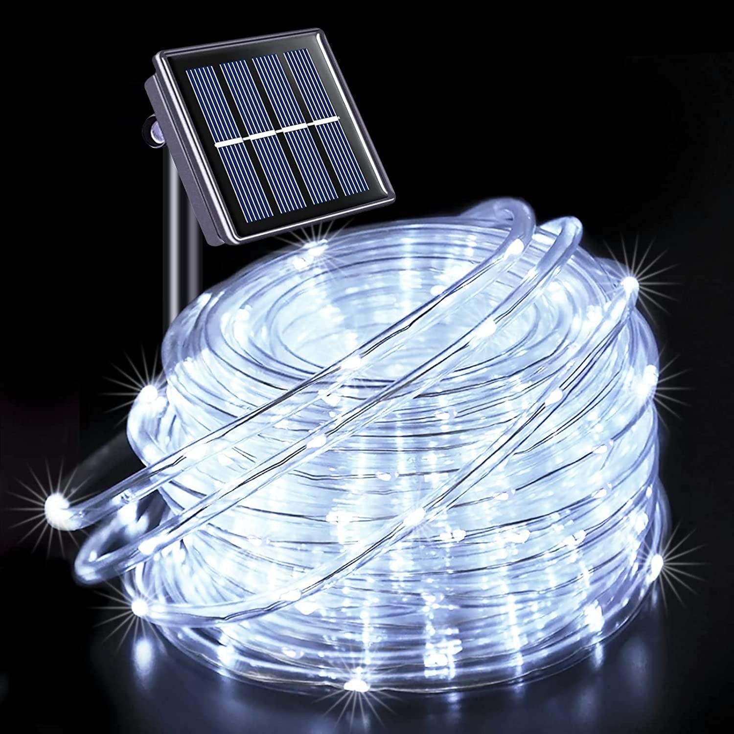 MAGOTAN 72ft 200 LED Solar Christmas Lights Outdoor Solar Rope Lights with 8 Modes Waterproof Yard Lawn Garden Decoration, Warm White