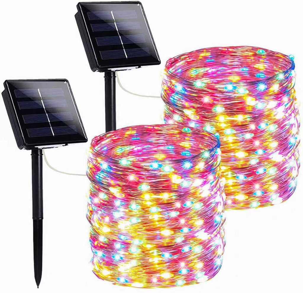 Magotan Solar Christmas Lights, 2 Pack 72ft 200 LED Solar Fairy Lights Outdoor Waterproof Garden Patio Wedding Christmas Decorations, Multicolour