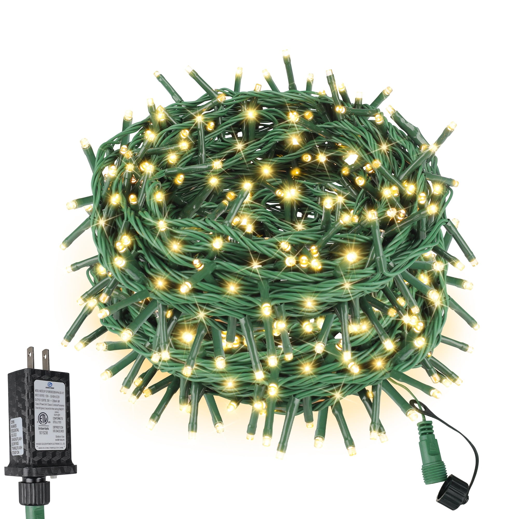 Magotan 98ft 600 LED Christmas Lights Outdoor Waterproof Twinkle Christmas Tree Lights Indoor Mini LED String Lights Holiday Party Decorations, Warm White
