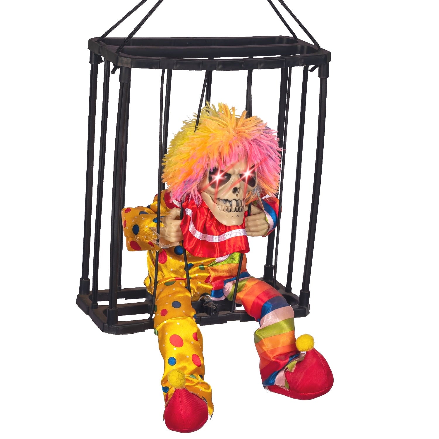 Magotan Screaming Animated Halloween Decorations, Outdoor Indoor Hanging Spooky Halloween Decoration, Scary Skull Cage with Motion Sensor