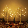 NITIDSKY Christmas Lights Indoor Decorations, 2FT 24 LED Table Top Christmas Tree with Warm Lights, Xmas USB and Battery Operated Tree Lights, 2 Pack
