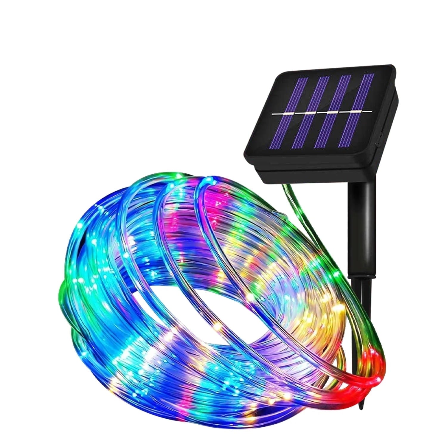 NITIDSKY 33ft 100 LED Solar Christmas Lights Outdoor Waterproof Solar Rope Lights Yard Patio Garden Christmas Deaorations, White