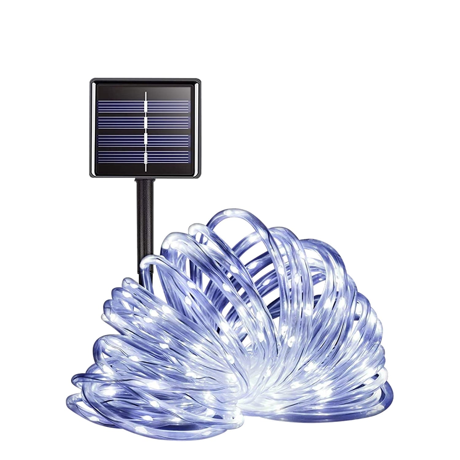 NITIDSKY 33ft 100 LED Solar Christmas Lights Outdoor Waterproof Solar Rope Lights Yard Patio Garden Christmas Deaorations, White