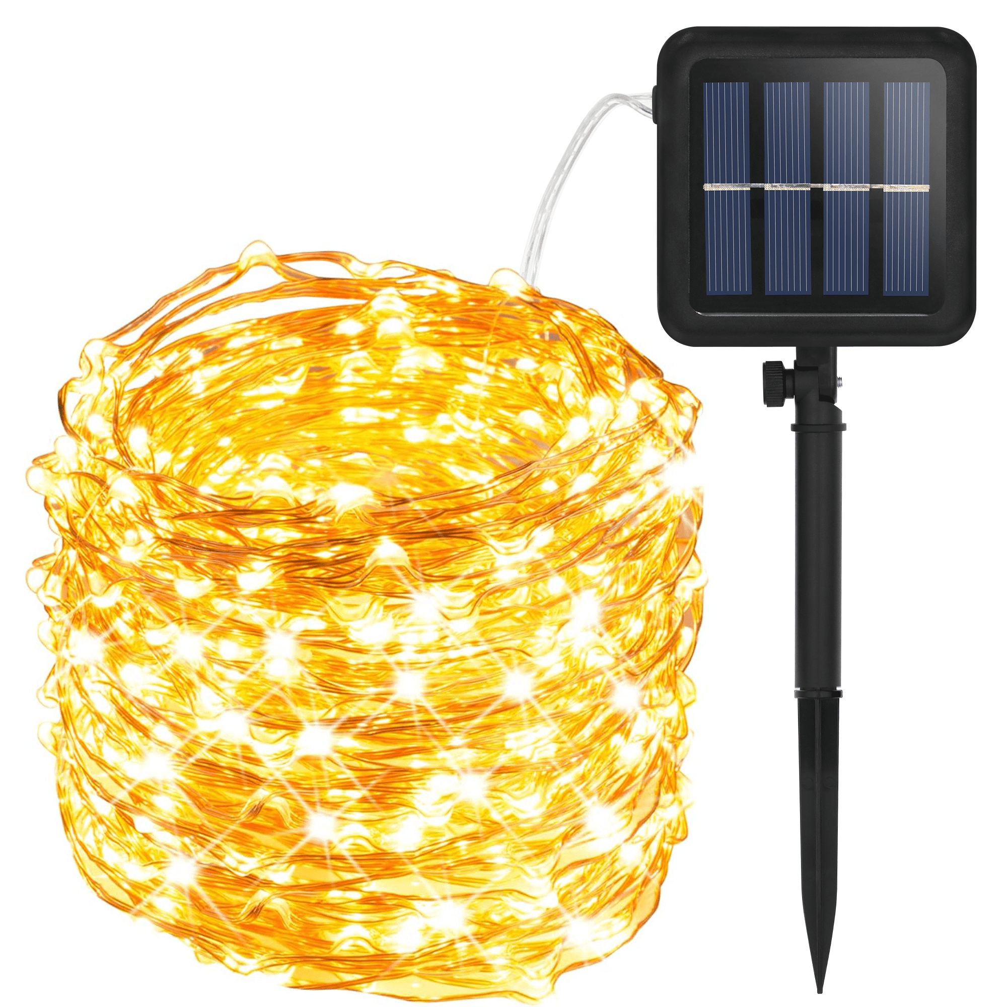 Outdoor Solar String Lights, ASENEK 33ft 100 LED Solar Fairy Lights, Waterproof Decoration Lighting Copper Wire Lights for Indoor Outdoor Patio Yard Wedding Party Trees Decor, White