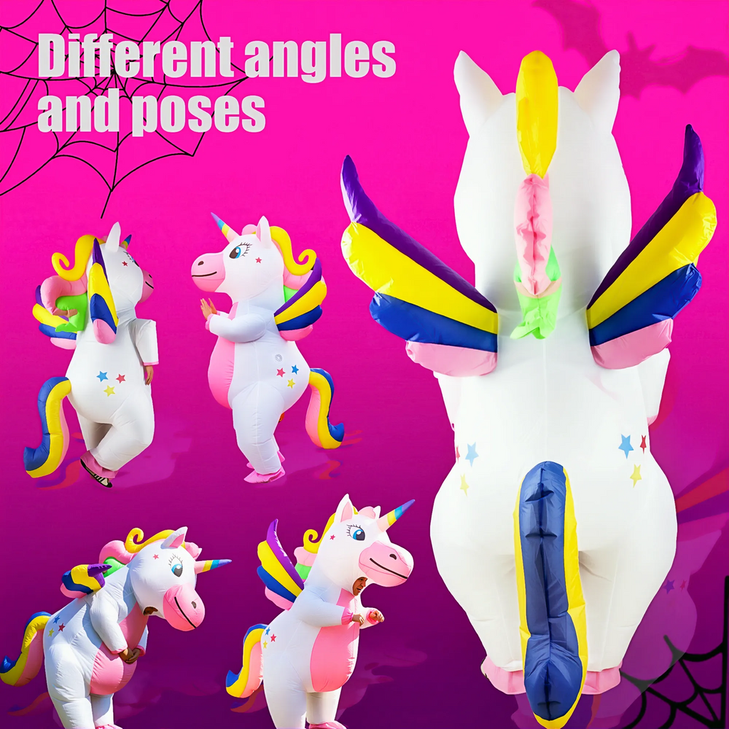 Magotan Unicorn Unisex Halloween Inflatable Costume with Full Body for Adult, One Size