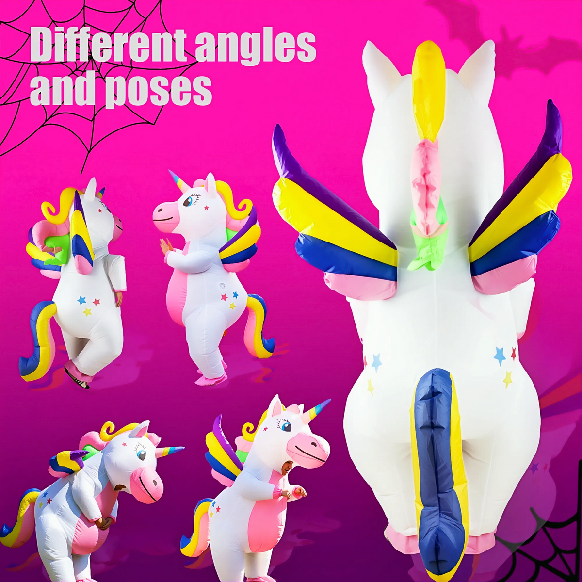 Magotan Unicorn Unisex Halloween Inflatable Costume with Full Body for Adult, One Size