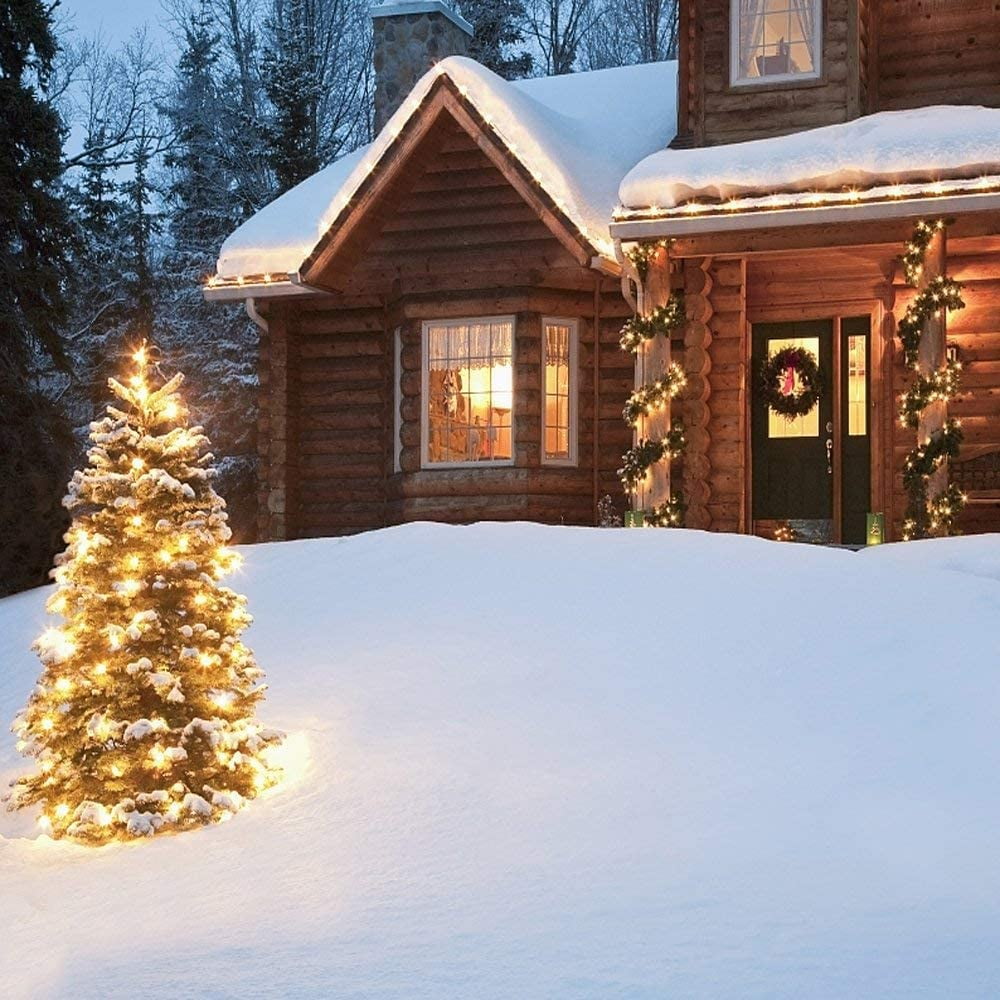 Magotan Christmas Light, 2 Pack 18ft 50LED Battery Operated String Lights with Auto Timer & 8 Modesfor Christmas Tree Wreath Party Home Indoor Outdoor Decor, Waterproof, Warm White