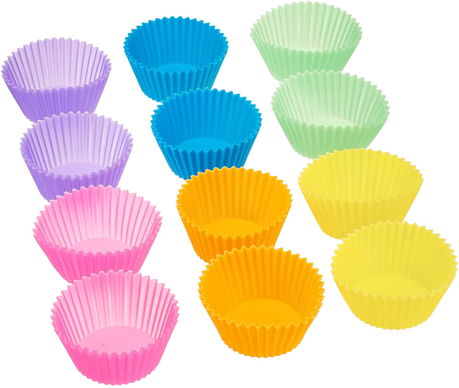 Dofulay Silicone Cupcake Liners,24Pcs Reusable Muffin Liners Cake Cup Baking Cup (Multicolor)