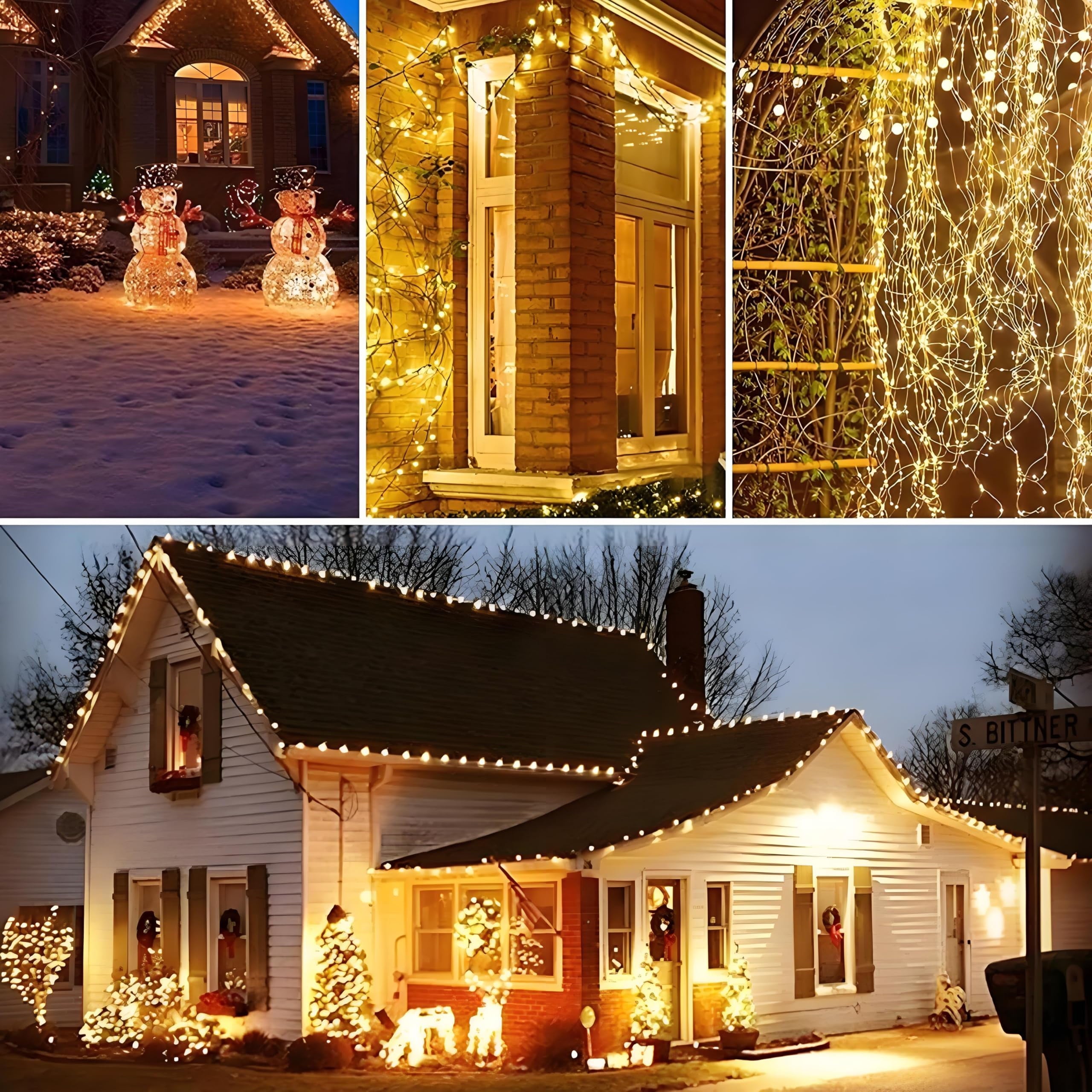 NITIDSKY 4 pack 33ft 100 LED Fairy Lights Battery Operated String Lights with Remote and 8 Modes Christmas Wedding Party Decoration, Warm White