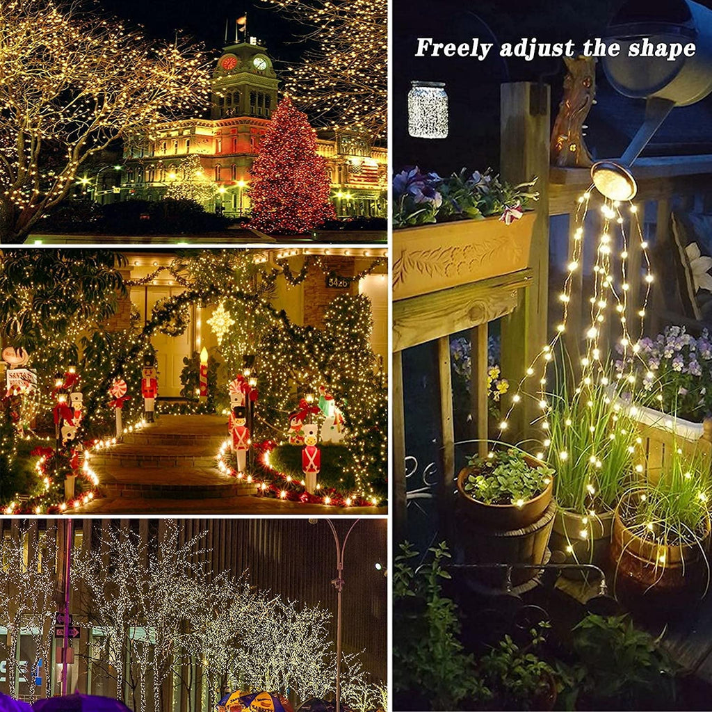 Magotan Solar Christmas Lights, 2 Pack 72ft 200 LED Solar Fairy Lights Outdoor Waterproof Garden Patio Wedding Christmas Decorations, Warm White