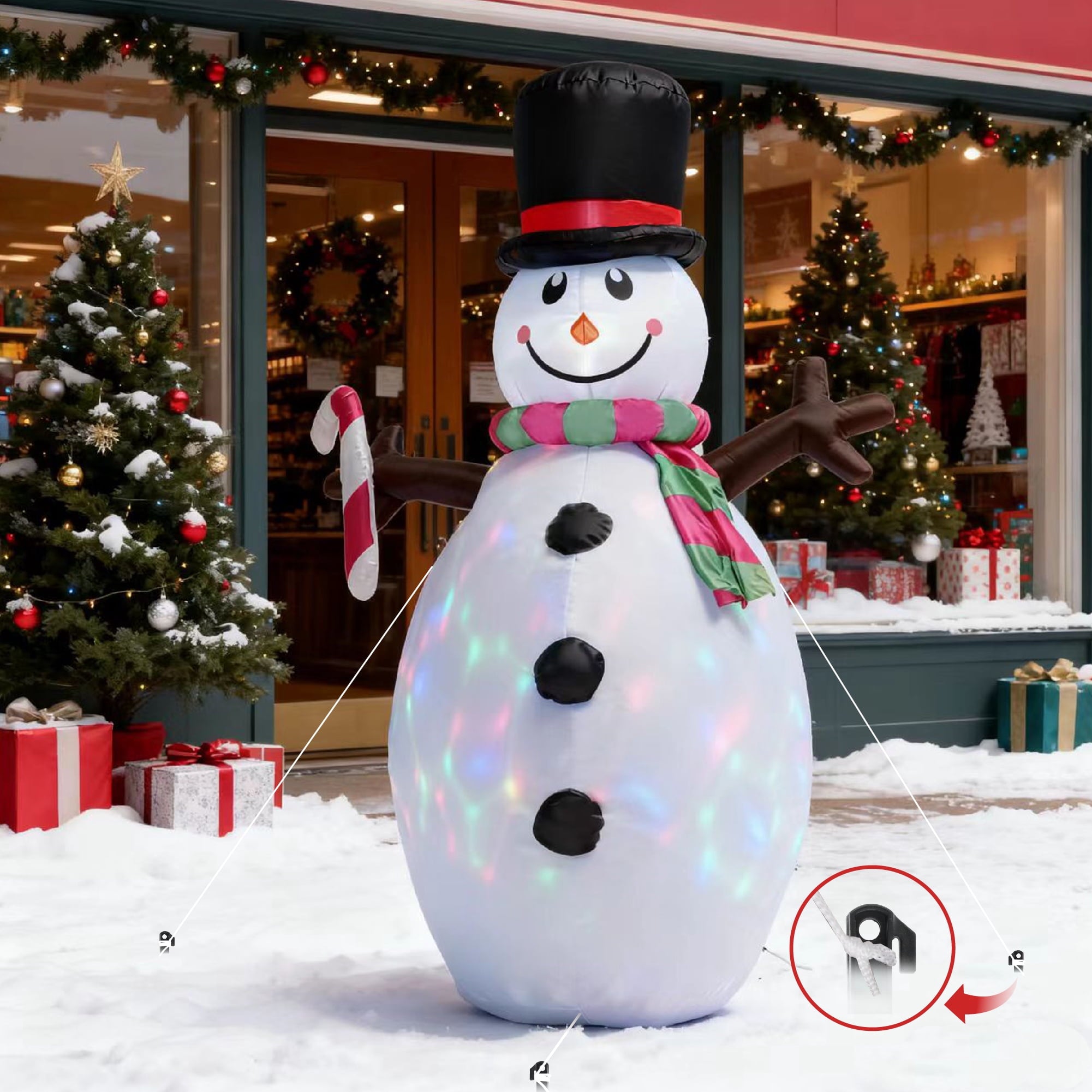 Magotan 5ft Christmas Inflatables Outdoor Decoration Snowman Christmas Blow Ups with Built in LED Lights Xmas Garden Yard Lawn Decoration