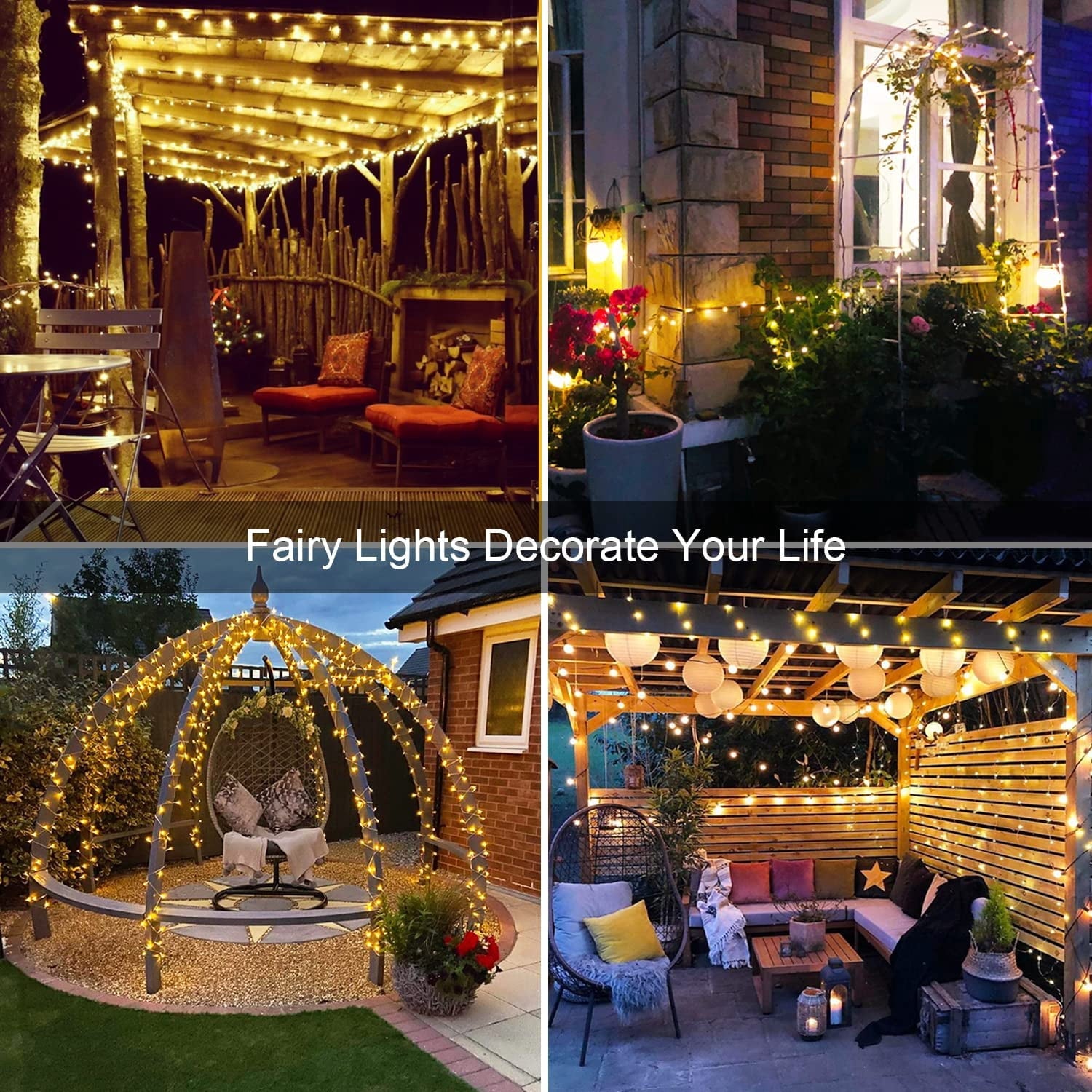 Magotan Solar Christmas Lights, 2 Pack 72ft 200 LED Solar Fairy Lights Outdoor Waterproof Garden Patio Wedding Christmas Decorations, Warm White