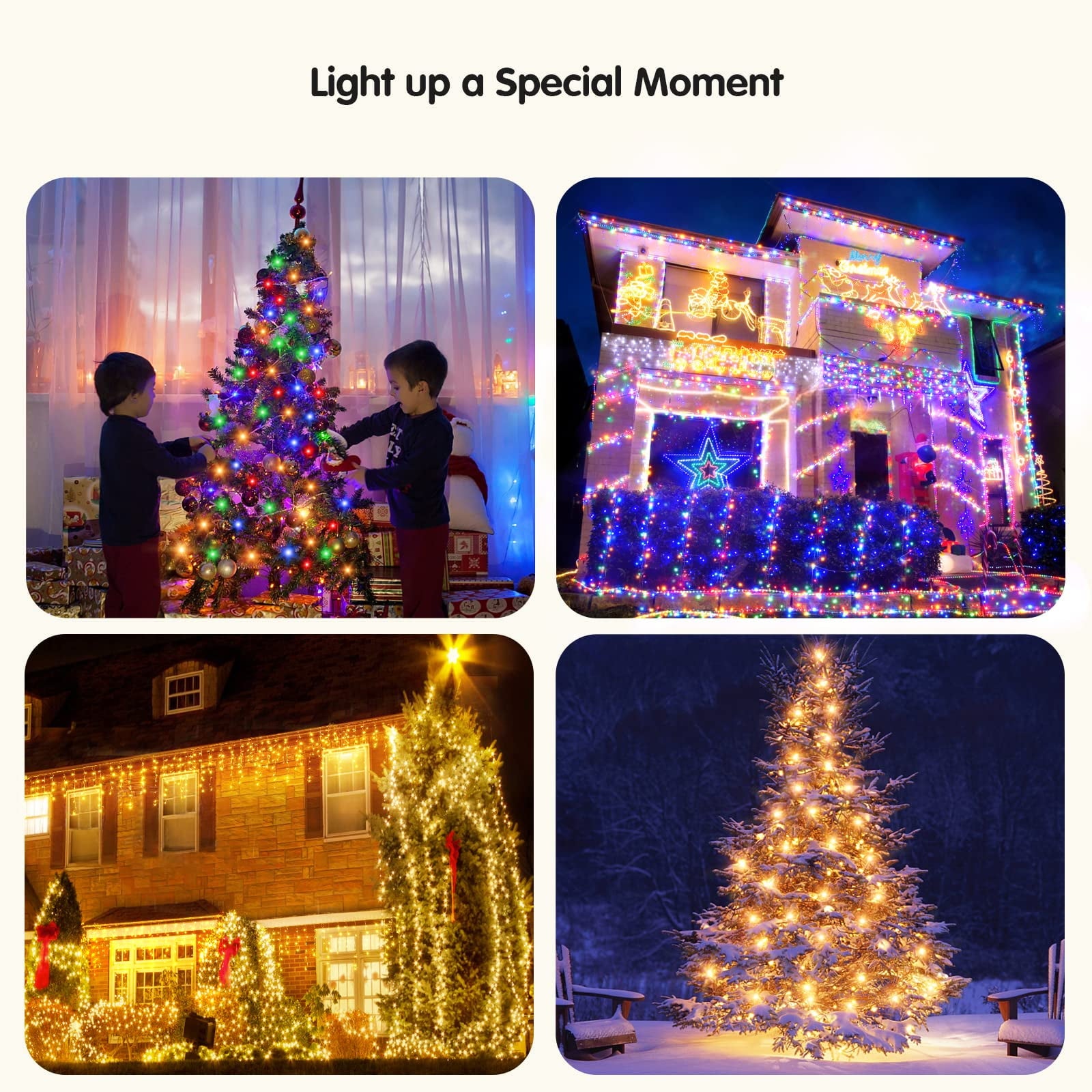 NITIDSKY 33ft 100 LED Christmas Lights Twinkle Christmas Tree String Lights Indoor Outdoor Decorations, Warm White