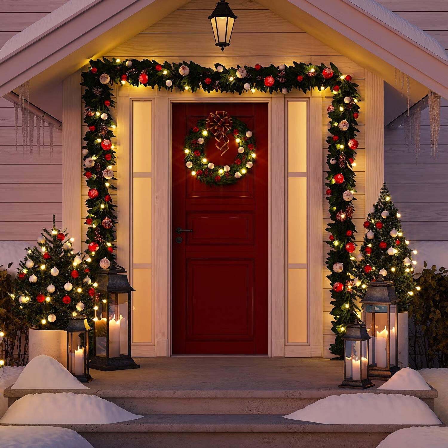 ASENEK Battery Operated String Lights - 18FT 50 LED Starry Lights Christmas Lights for Christmas Tree Wreath DIY Wedding, Warm White, 4 Pack