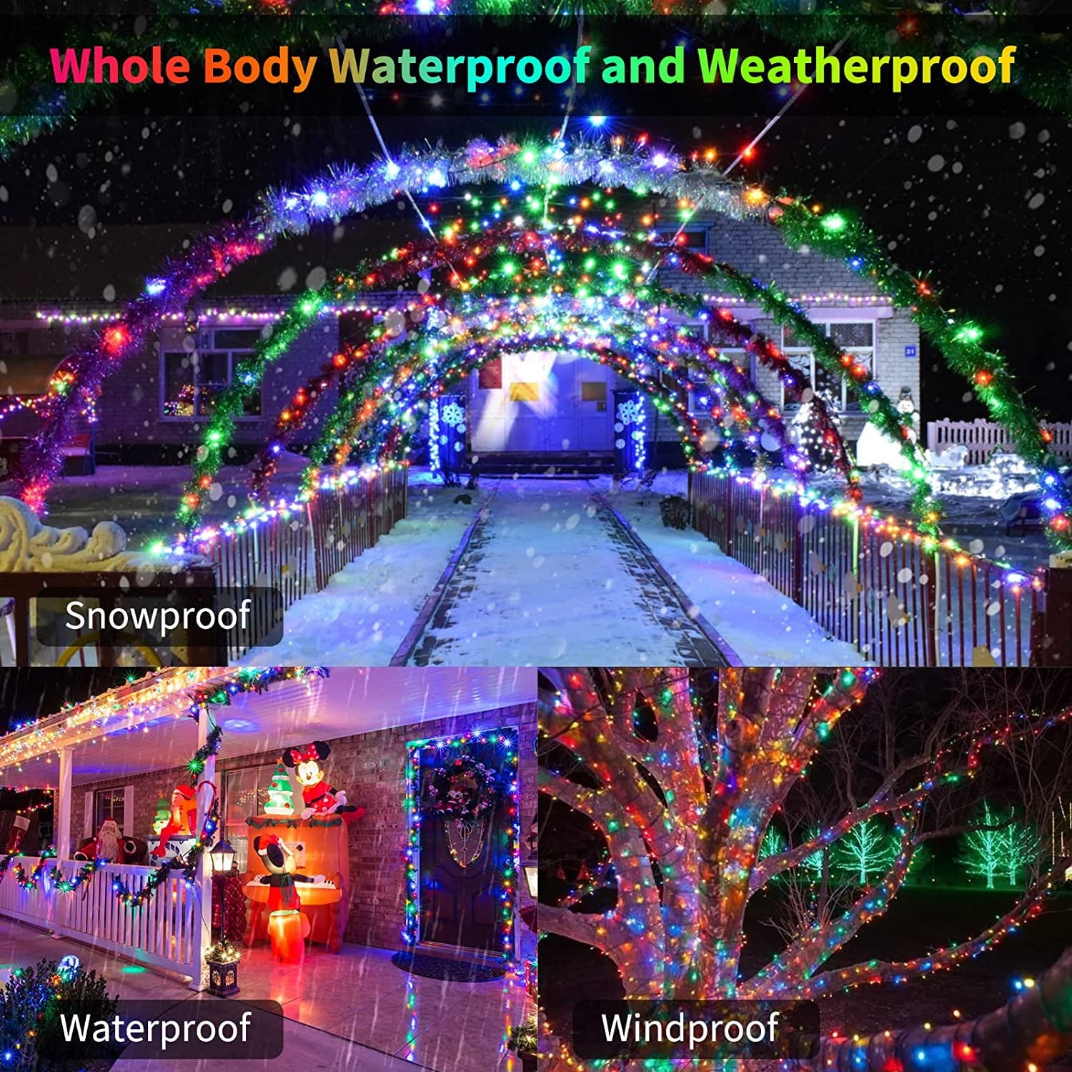 Magotan 4 Pack 50 LED Battery Operated Christmas Lights Indoor Battery Christmas String Lights with Timer Xmas Indoor Decorations Multicolor