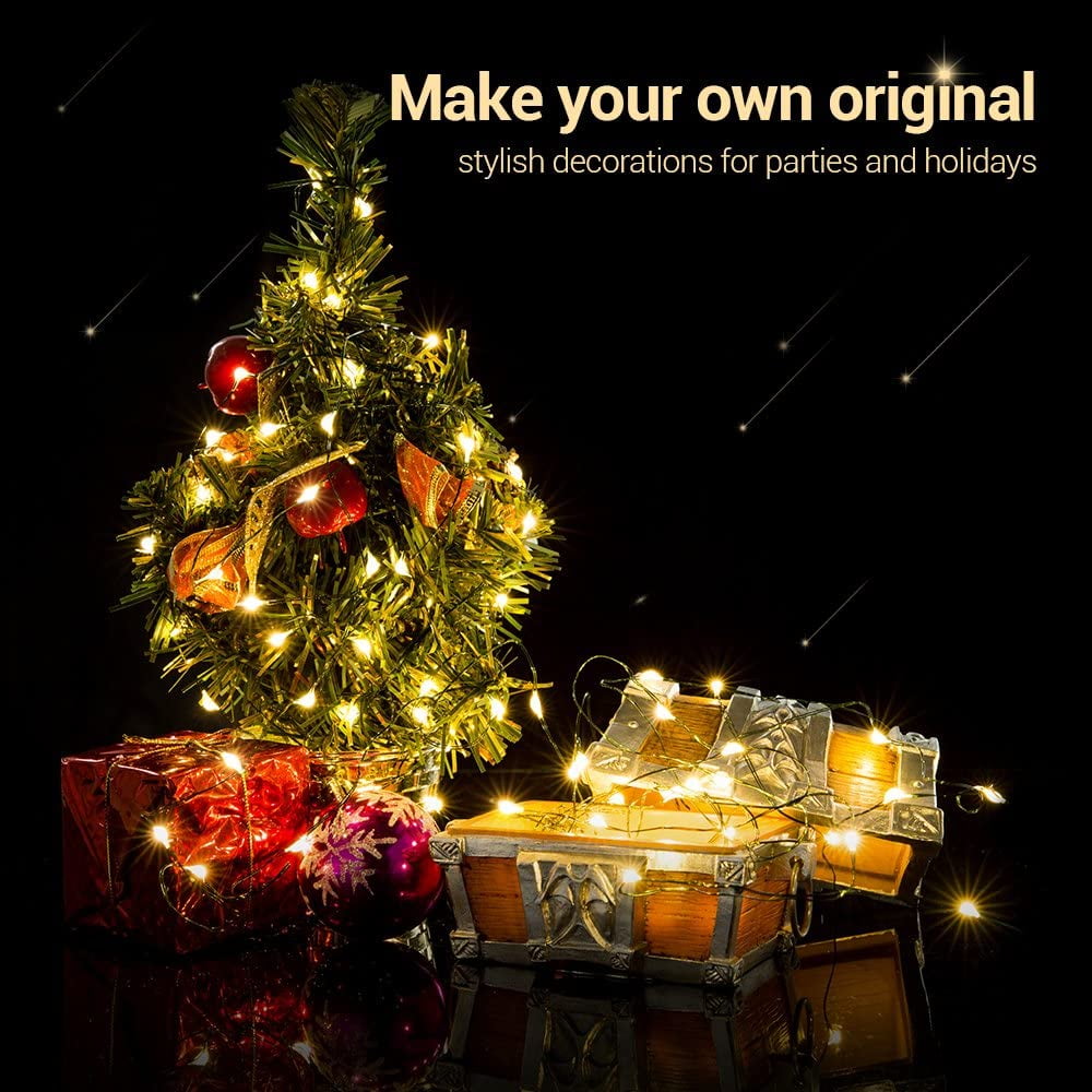 LOENDE Christmas Lights, 50 LED 17 FT Battery Operated Fairy Lights for Home Party Garden Christmas Decoration, 1 Pack
