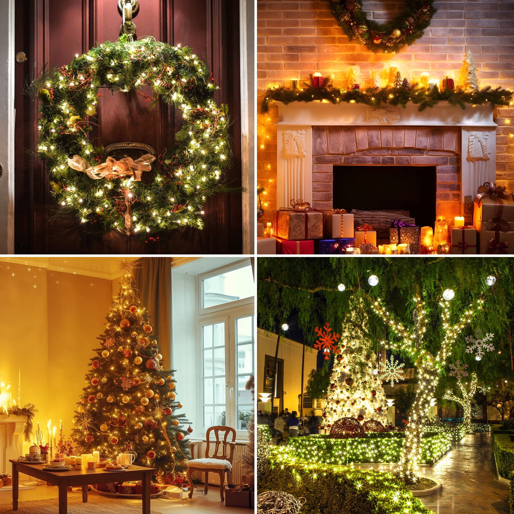 Magotan 16ft 100 LED Christmas Lights Outdoor Waterproof Twinkle Christmas Tree Lights Indoor Mini LED String Lights Holiday Party Decorations, Warm White