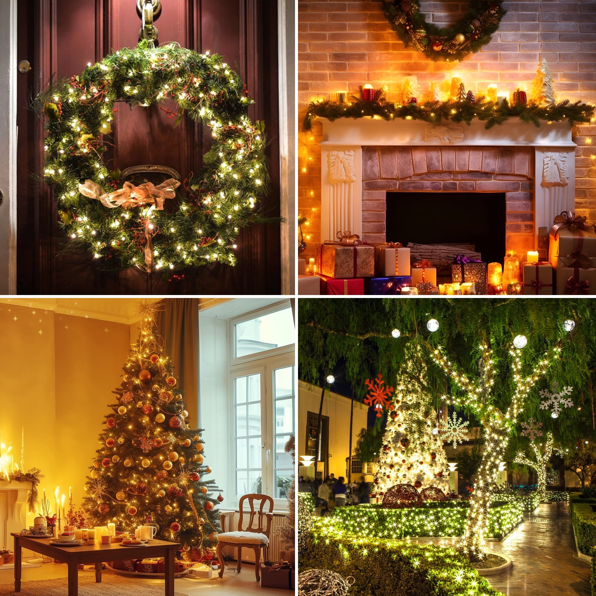 Magotan 16ft 100 LED Christmas Lights Outdoor Waterproof Twinkle Christmas Tree Lights Indoor Mini LED String Lights Holiday Party Decorations, Warm White